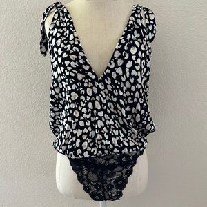 NWT Free People Intimately Bare It All Bodysuit leopard animal print